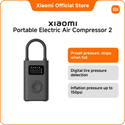 Xiaomi Portable Electric Air Compressor 2 portable air pump for car motorcycle ball bike 150PSI fast Tire Inflator bicycle accessories