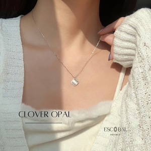 ESCOBAL✨สร้อยคอเงินแท้ Clover Opal มั่งคง ร่ำรวย สร้อยหินมงคล สร้อยคอนําโชค สร้อยคอเเฟชั่น สร้อยเงินแท้ จี้สร้อยหินนำโชค ของขวัญให้คนสำคัญ ซื้อให้ญาติผู้ใหญ่ ของขวัญคนรัก พร้อมส่ง!!!