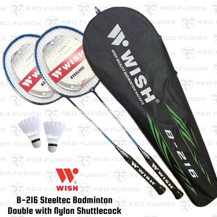 Wish Steeltec Badminton Racket B-216 With 2 Nylon Shuttlecock | Lazada PH