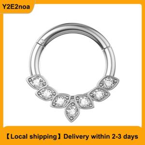 【Local shipping】 Fashion  Stainless Steel Septum Hoop Clickers Nose Ring Women Tragus Cartilage Helix  Hoop Earrings Jewelry