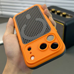 Mesh Heat Dissipation Color-blocking Magnetic Phone Case for iPhone 17 16 15 14 13 12 Pro Max Plus For Magsafe Shockproof Cover