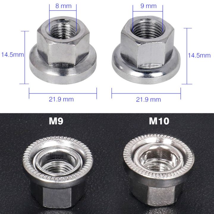 【NEWELECTR】 2X Stainless Steel Bike Cycle Wheel Axle Track Nuts Sizes  M9/M10 For Dead-flying Lazada PH