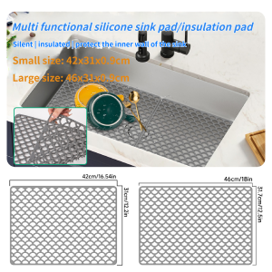 42/46CM Kitchen No holes Silicone Sink Bottom Scratch-resistant Protective pad Perforated Water-draining Pad Thickened Drying