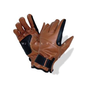 WJ Leather - Sarung Tangan Kulit - Velcro Tan Tua
