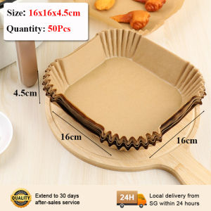 🇸🇬【SG stock】50/100Pcs Air Fryer Paper Tray Air Fryer Disposable Paper Liner Oilproof Baking Paper Air Fryer Oilproof Parchment Paper Air Fryer Liners Air Fryer Tray Liner Kitchen Round Oil Paper Steamer Food Oven Paper Air Fryer Paper