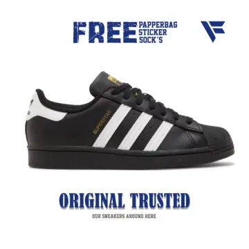 Harga sepatu adidas superstar black white best sale