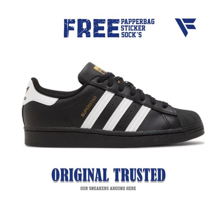 Adidas superstar black white Sepatu Olahraga Leather Sneaker
