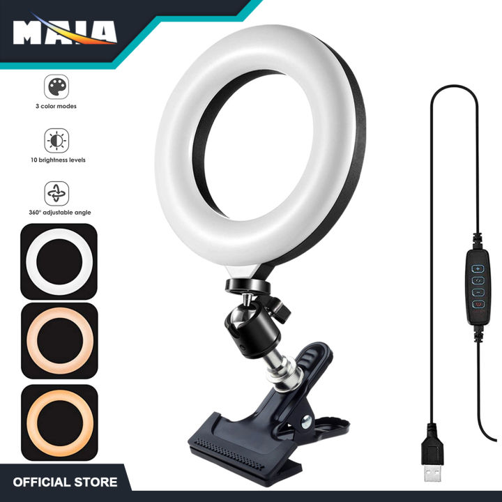 MAIA Selfie Ring Light Clip On Laptop Computer Monitor Video