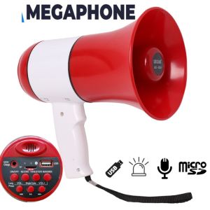 ENCOUNT with Voice Recorder Megaphone Speaker 50W Portable Loudhailer Microphone  Rechargeable Handheld Bullhorn
