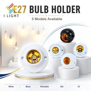 E27 Bulb Holder Base White/Black Ceiling Light Bulb Socket Base（No Including Screw）