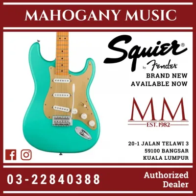 Squier 40th Anniversary Stratocaster Vintage Edition Electric Guitar Maple FB Satin Seafoam Green