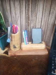 ที่ใส่ปากกาไม้ไผ่ กล่องใส่ปากกาไม้ กล่องใส่เครื่องเขียน ที่เสียบปากกา ที่ใส่ปากกาวินเทจ ของใช้บนโต๊ะทำงาน แท่นเสียบปากกา