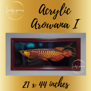 Acrylic Arowana III with Crystal Bids 20 by 44 inches
