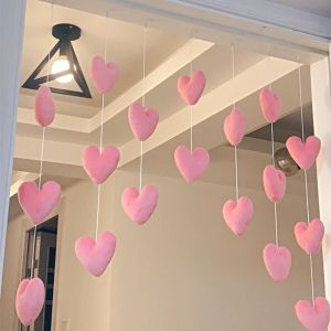 VGLPOP Cute Hole-free Heart Shaped High Beauty Women Gift Curtain Partition Home Decor Love Hearts Pendant Door Curtain Ornaments Door Hanging Curtain