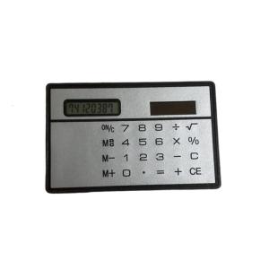 Thin Credit Size Solar Calculator Portable 8 Digit Display Lightweight ABS Plastic For Office Home School Use