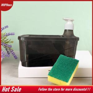 【COD】🔥🔥🔥 2-in-1 Liquid Soap Dispenser With Dishwashing Brush Hand Soap Dispenser Automatic Soap Dispenser And Scrubber Holder With Sponge