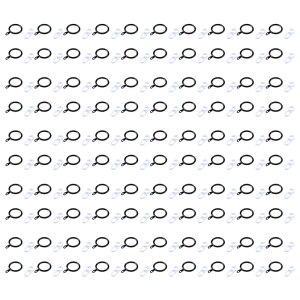 Thiết lập của 100 khuyên treo rèm 30mm Đường kính bên trong khoen cho cực que xếp nếp vòi hoa sen treo dễ dàng cài đặt nhẫn