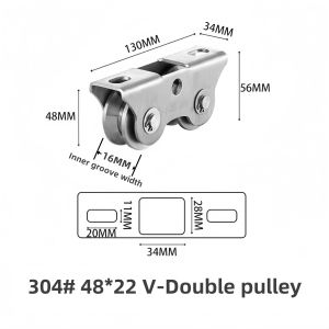 BUTTERY 304 Stainless Steel Sliding Door Pulley Door Track Pulley Double Wheel V Groove Wheel U-Shaped H Wheel Sliding