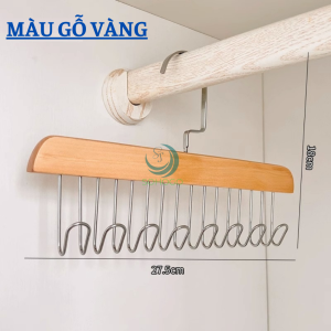 Móc Phơi Bằng Gỗ 8 nhánh Treo Đồ Đa Năng Móc Treo Áo lót Túi Cà Vạt Thắt Lưng Tiện Dụng