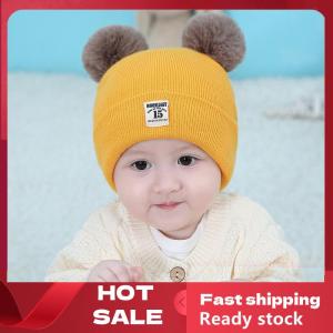 🚚【Local Express Delivery】🚚 Winter Children Warm Baby Knitted Hats With Pom Pom Kids Knit Beanie Hats Solid Color Infant Hat For Boys Girls