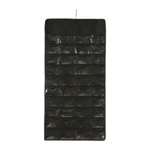 Soft Black Organizers Bag Practical Pouches with 48 Divided Pockets Foldable Storage Bag