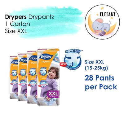 [1 Carton] Drypers DryPantz Size XXL (28s x 4)