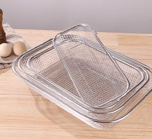 Lưới thép không gỉ hình chữ nhật bền colander cho tùy chọn giá lọc nhà bếp thoát nước rau hiệu quả