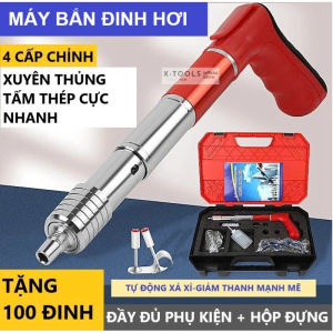 Máy Bắn Đinh Vào Bê Tông Sắt Thép Siêu Mạnh – Có 100 Đinh & Hộp Phụ Kiện Vỏ Kim Loại Cứng Cáp