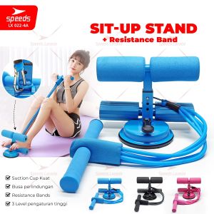SPEEDS Sit Up Stand + Tali Resistance Band Alat Olahraga Perut Sit Up Holder Core Fitness Gym Praktis 022-4A