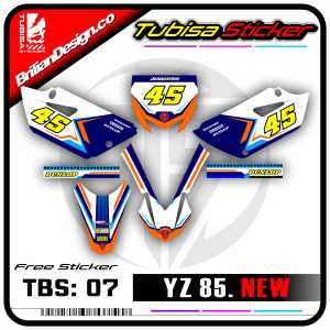 Sticker Striping Yamaha YZ 85 New - Stiker Striping Variasi YZ 85 New. TBS.07