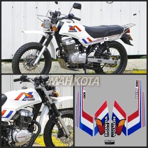 STRIPING STICKER LIS LES POLET honda win 100 merah putih biru stiker list body standar variasi berkualitas terbaik Mahkota Stiker