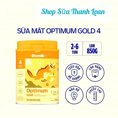 (Mẫu Mới) COMBO 4 LON Sữa Bột Vinamilk Optimum Gold 4 850g (Cho Trẻ Từ 2- 6 Tuổi).