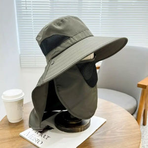 Sun Hat Wide Brim Hat with Face Neck Flap for Man and Women Outdoor Fishing