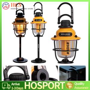 【HCS】LED Emergency Tent Light Type-C Rechargeable Retro Campsite Lantern 30h Max Runtime for Outdoor Garden Street Path Lawn