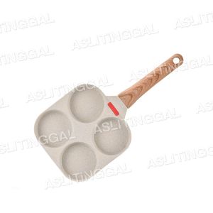 Egg Pan Wajan 4 Lubang Pengatur Suhu Granit Anti Lengket Cetakan Kue / Telur Ceplok Mata Sapi / Marble Pan / Kompor Induksi Listrik dan Gas / 4 Lubang Anti Lengket Wajan Penggorengan / 4 Lubang Anti Lengket 17CM Cocok di Segala Jenis Kompor