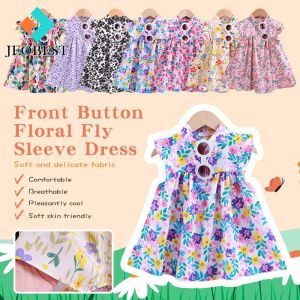 JEOBEST หุ้นท้องถิ่น ชุดเด็กผู้หญิง ชุดเดรสลายดอกไม ้ น ่ ารักสําหรับเด ็ กผู ้ หญิง ชุดกระโปรงเด็กผู้หญิง ชุดเดรสเด็กแขนกุด ชุดเจ้าหญิง เสื้อผ้าเด็กสไตล์เกาหลี ผ้าฝ้าย นุ่ม ใส่สบาย เหมาะกับหน้าร้อนชุดไทยเด็กหญิง JEOBEST