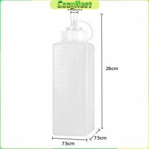 C.N. 800ml/1000ml Plastic Squeeze Condiment Bottles Ketchup Mustard Hot Sauces Olive Oil Bottle