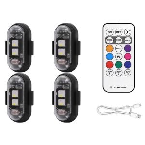 SERAPHYXO Waterproof Wireless LED Strobe Lights 8 Colors Anti-Collision Aircraft Indicator Car Replacement Accessories Ultra-Bright Flashing Bicycle Light Car