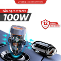 UHero Tẩu sạc nhanh 100w, tẩu sạc ô tô nhỏ gọn TSN-01 hai cổng USB, typeC phù hợp các loại xe, các loại  thiết bị di động Phụ Kiện Phụ Tùng. 