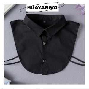 HUAYANG01 [2023 new HOT FASHION] lazlook เสื้อคอปกปลอมสำหรับเสื้อคอปกที่ถอดออกได้เสื้อสีทึบเสื้อผู้หญิงเสื้อผ้าสีขาวสีดำสำหรับผู้ชาย