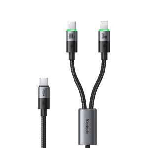 Mcdodo 2-in-1 Cable USB-C to USB-C and L Cable 100W Fast Charging 1.5M with LED Light CA-6700