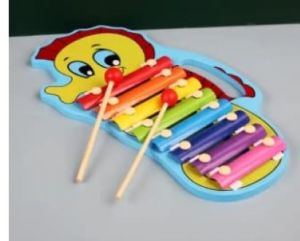 Xylophone 8 Sound Colorful Wooden Cartoons Musical Instrument Educational Toy
