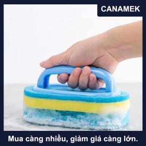 【CANAMEK】 Dày Làm sạch bàn chải với xử lý nhà bếp miếng bọt biển lau phòng tắm gạch bồn tắm làm sạch miếng bọt biển nhà loại bỏ vết bẩn công cụ làm sạch