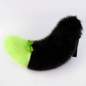 ADALIA 60cm/23in Furry Fursuit Kigurumi Tail Fluffy with Adjustable Belt Halloween Cosplay Accessories Sweet Bow Animal Wolf Dog Tail Anime Exhibition Accessories