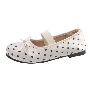 Polka Dot WomenS Flats 2026 Spring And Autumn New Sweet Style Casual One-Strap Shallow Toe Closed-Toe Ballet Flats