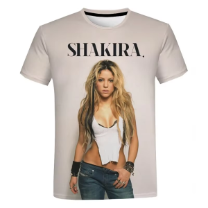 [Local Stock] HBESTY Halloween Christmas Summer SHAKIRA 3D Print T-Shirts Streetwear Men Women Fashion Oversized Short Sleeve T Shirt O-Neck Male Tees Tops Clothing