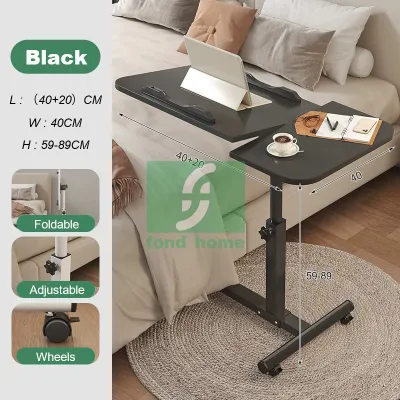 Adjustable Laptop Table Foldable Computer Desk Mobile Desk Rotating Writing Bedside table