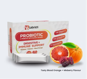 【12.12 SALE EXP2028】Labrich Tribiotic (Probiotic + Prebiotic + Postbiotic) with High Vitamin C Digestive Immune Support 10sachets