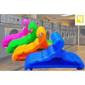 WHOLESALE 144pcs/12dozen Durable Trans colored flat plastic hanger