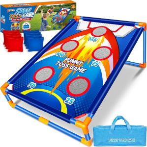 Bean Bag Toss Game for Kids Outdoor Activities Cornhole Games for 3 4 5 6 7 8 Years Old Boys Girls Fun Outside Toys for Family Party Games Ideal Birthday for Ages 4-8 Toddlers
